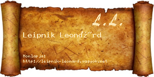Leipnik Leonárd névjegykártya
