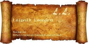 Leipnik Leonárd névjegykártya